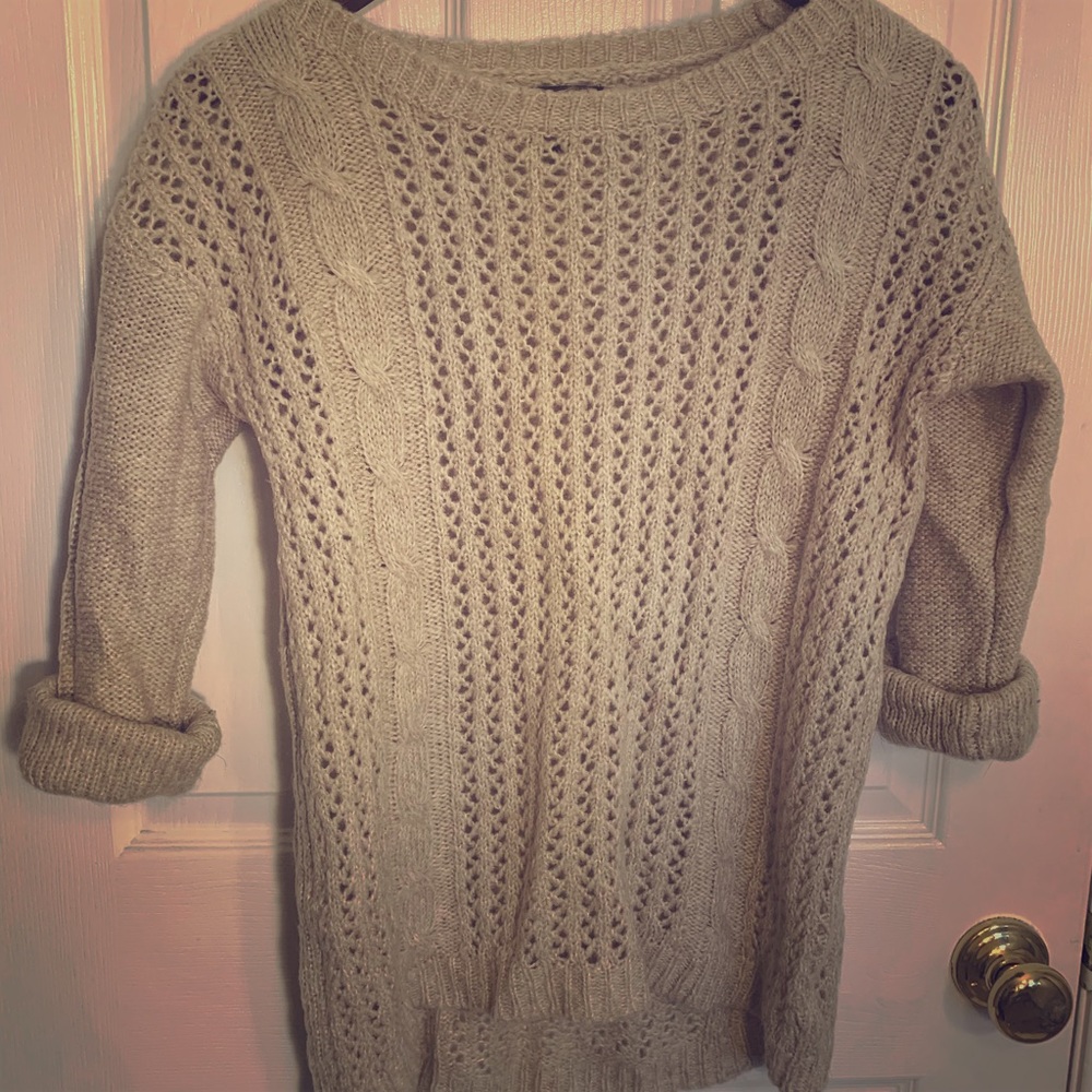 Lovely Cream Cotton Knit Sweater